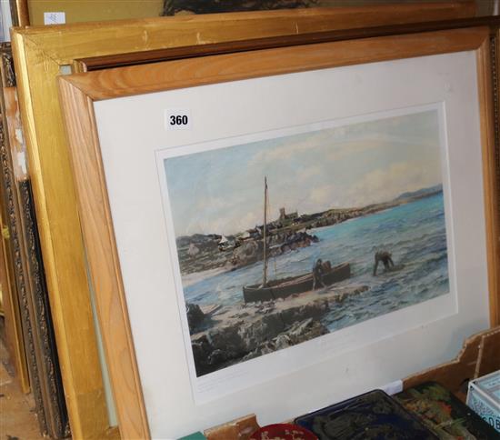 Quantity of watercolours, prints etc(-)